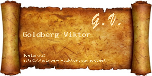Goldberg Viktor névjegykártya
